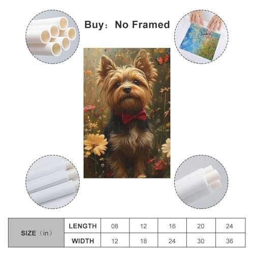 Impression Yorkshire Terrier cadeau idéal décoration murale 50x75cm