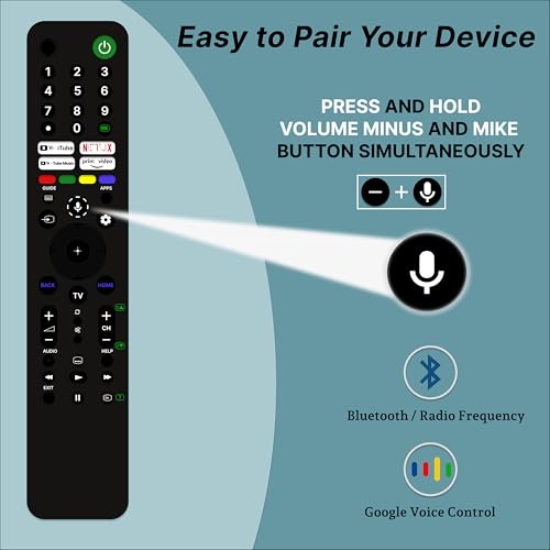 Image of ZIEVA Compatible with Sony bravia Smart Tv Remote Control - with Voice - with Hot Keys G0ogle Play, Netfix and Y0uTube - Use for LCD LED OLED QLED UHD 4K Android (Tx 520p)