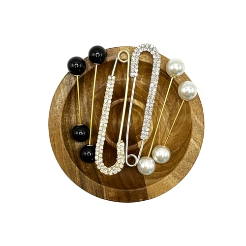 Image of 2PCS Camellia Pearl Alloy Pin, Black and White Camellia Brooch and Pin, Elegance Flower Pearl Brooches Lapel Pins for Hats Scarf Tie Wreath Garments Decoration Accessories for Women