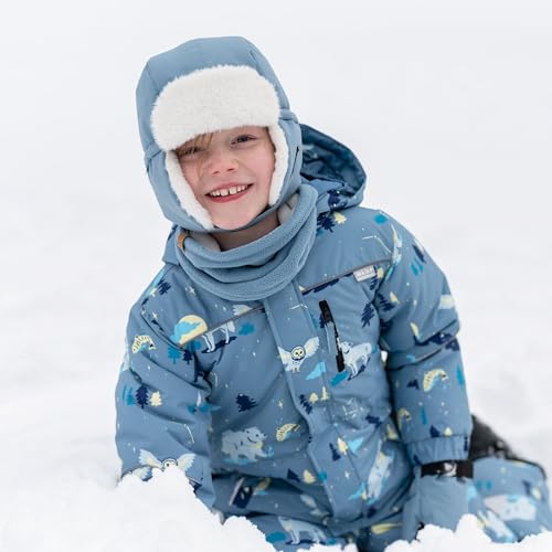 Image of JAN & JUL Waterproof Trapper Hat for Baby and Kids, Insulated Winter Hat with Faux Fur Lining
