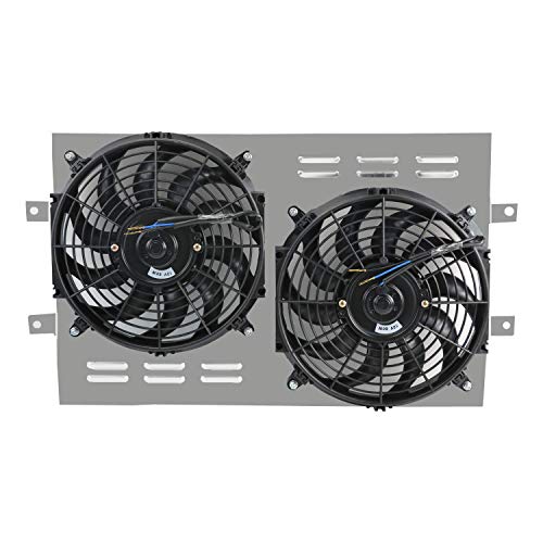 STAYCOO 4 Row All Aluminum Radiator +2X12\" Fan +Shroud+Relay Kit for 1963-1968 Chevy Bel Air/Impala/Chevelle/Biscayne/Caprice &Multiple Cars