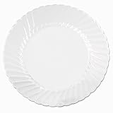 WNA Classicware Rigid Plastic Round Plate, 10.25-Inch, Clear, Large (144-Count)