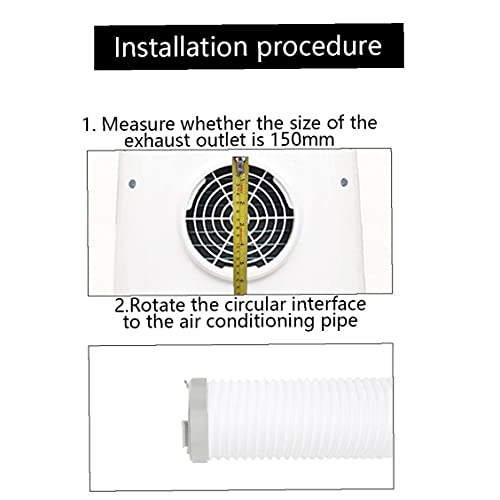 Yililay Airconditioning uitlaatslang draagbare airconditioning uitlaatgasslangaansluiting ronde buisadapter uitlaatkanaalinterface wit - Image 7