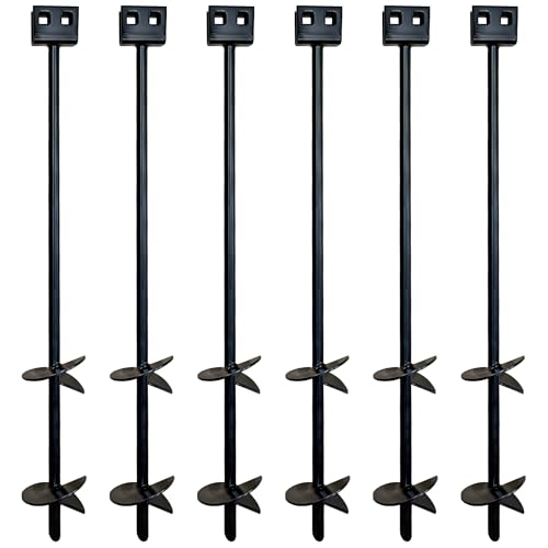 3/4 x 30 Mobile Home Double Disk Earth Auger Anchor Heavy Duty Steel - RV Camping Tents Trampolines Deer Stands (6 Pack)