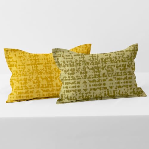 Image of Cloth Fusion Cotton Feel Pillow Covers Set of 2 with Envelope Closure (17X27 Inches, Autumn Yellow)
