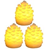 OATIPHO 3 Stück LED Ananas-Kerzen ohne Flamme aus Wachs für Partydekoration romantische Atmosphäre für Nachtveranstaltungen