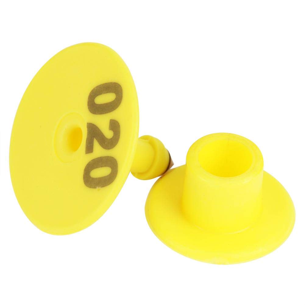 100 pezzi di maiale capra ovino bestiame marchi auricolari numero plastica animali marchio auricolare accessori animali da fattoria[Con parole]Medagliette identificative