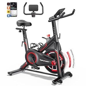 Heimtrainer Fahrrad Ergometer mit Schlau APP, Leiser Spinning Bike Indoor mit 0-100% Magnetischem Widerstand, 15 KG Schwungrad, LCD, Fitnessbikes Bis 150 KG, mit Tablet-Halter