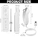 Leikurvo 2er Set Wii-Fernbedienung Gamecontroller, Controller Remote mit Nunchuck Controller für Vernbedinung Remote Plus Ersatz Kontroller Jostick Game Handle für Wii/WiiU Konsole(Weiß)