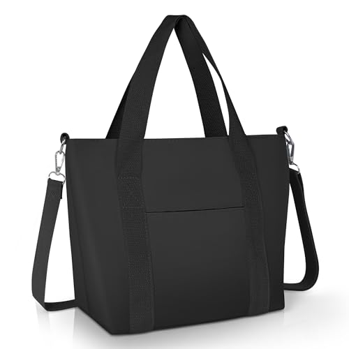 Image of Geestock Small Tote Bag for Women Small Tote Bag with Zipper, Lightweight Nylon Crossbody Totes Purses Shoulder Handbags