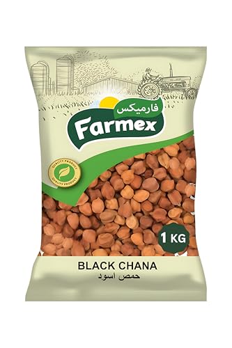 Farmex Black Chana 1kg | Premium Quality Kala Chana for Indian Cooking | Perfect for Curries Salads Chaat & Snacks | High Protein High Fiber | Gluten-Free Vegan | Bulk Size
