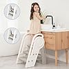 Foldable toddler step stool for bathroom sink adjustable kids 3 or 2 step stool for toddlers bathroom toilet potty plastic baby child stepping stool with handles for kitchen counter  urban country home decor