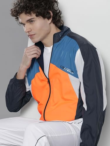 Image of The Indian Garage Co Men Regular Fit Colorblocked Wind Cheater