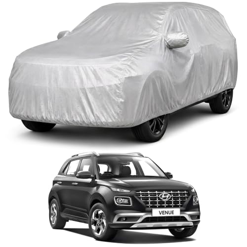 Image of AutoStory Venue Car Cover | Dustproof Lightweight Car Body Cover | Custom Fit for Hyundai Venue 2019-2024 | Mirror Pocket | Lightweight | Indoor & Outdoor | Mirror Pockets, Elastic Bottom