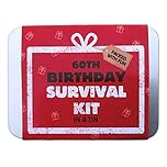 60th Birthday Survival Kit Tin – Fun Novelty Compact Pocket Gift Set for 16th 18th 30th 40th 50th 70th 80th-Gift for Men, Women, Friends, Family & Colleagues (60th Birthday Survival Tin)