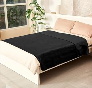 Catalonia Classy Waterproof Blanket for Bed, Reversible Fleece Blanket, Couch Protector, Bedspread, Sofa Cover, Liquid-Proof Love Blanket,203 X 152cm, Black/Black