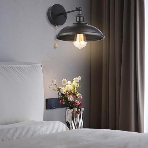 Aplique de pared interior con interruptor de cable para lámpara de noche y pasillo 5