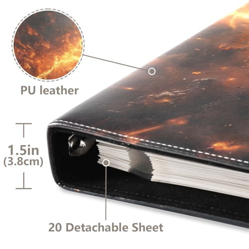 Álbum de fotos DIY adhesivo con cubierta de cuero PU de 3 anillos, 40 páginas, 11.8 x 11.2 pulgadas miniatura 4