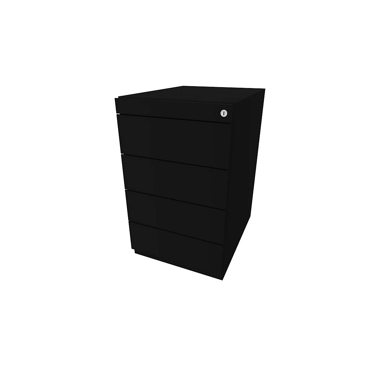 Bisley Caisson fixe Note™, avec 4 tiroirs universels, hauteur réglable, profondeur 565 mm, gris anthracite | NWA53G7SSSS634 - mobilier de bureau - meuble pour fournitures - caisson de bureau | Avec 4 tiroirs universels, profondeur 565 mm, anthracite