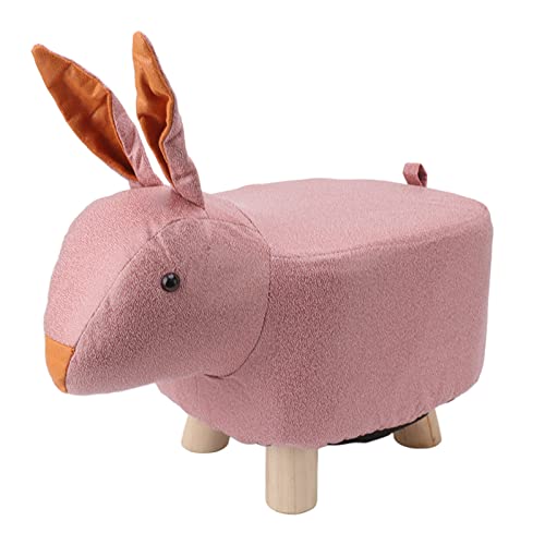 CHICIRIS Cute Animal Footstool with Soft Padded Cushion for Kids and Adults (Roseate Bunny