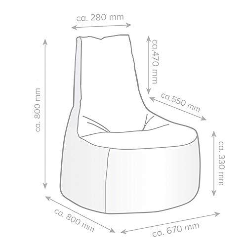 GAMEWAREZ Alpha Black Sitzsack – Gaming-Sitzsack mit Rückenlehne zum Zocken, praktische Seitentasche zur Aufbewahrung… – Bild 8