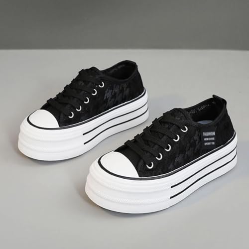 Chunky Canvas Sneakers for Women & Girls 1.7-Inch Platform Summer Mesh Walking Shoes Lightweight & Comfortable for Travel & Gifts2