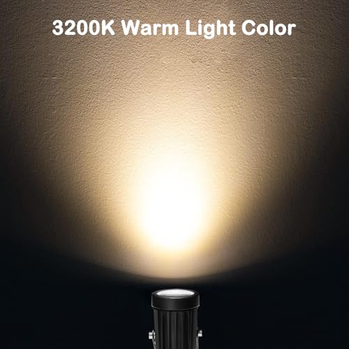 PRIDEAST 2 Pack LED Spot Lights Indoor Dimmable Accent Lighting Uplights with Remote 7.5 ft Cord Adjustable Warm White Aluminum Finish Up Light for Plants Art Decor (Including Base and Stake) by PRIDEAST - Used condition - Image 2