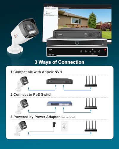 Anpviz 4K 8MP PoE Bullet Camera Outdoor, Human Vehicle Detection, Color Night Vision, Wired IP Security Camera with Audio for Home Driveway Business, 127° FOV, IP67, WDR, SD Card Slot, IPC-B1083WD-S — view 6
