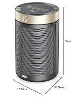 Dreo Energiesparender Heizlüfter, 34 dB Leiser 1500W Elektrischer PTC Keramik, Thermostat, Überhitzungs- & Kippschutz, 12 Std. Timer, Elektroheizung für Räume Schlafzimmer, Heater 316, Gold – Ansicht 9
