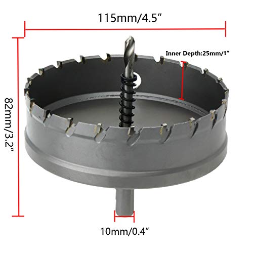 Rannb Carbide Hole Saw 4.5-Inch/115Mm Cutting Dia Hole Cutter For Cutting Stainless Steel & Iron #TOP1