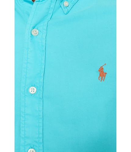 Image of POLO RALPH LAUREN, Men's, Classic Fit Garment-Dyed Oxford Shirt, Perfect Turquoise, Small