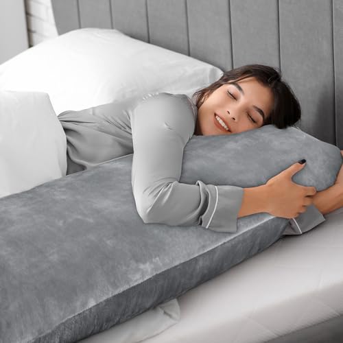 Image of BEDELITE Body Pillow Cover with Zipper, Gray, 20x54 Inch, 1 Pack