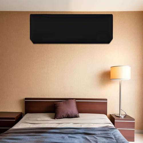 Image of Solid Split AC Cover for 1.5 Ton Indoor - Dustproof & Water Resistant Protection (Black)