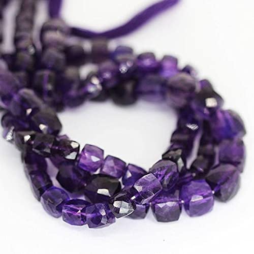 Améthyste d'Afrique perles cubes facettées 8mm pour création de bijoux et DIY