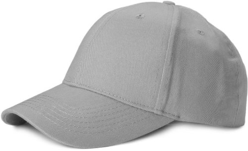 styleBREAKER Gorra clásica de 6 Paneles con Superficie cepillada, Gorra de béisbol, Ajustable, Unisex 04023018, Color:Gris