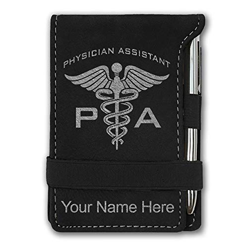 Lasergram Mini Notepad, Pa Physician Assistant, Personalized Engraving Included (Black With Silver) #TOP27