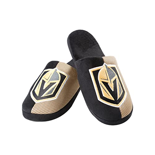 FOCO Vegas Golden Knights NHL Mens Team Logo Staycation Slipper - L