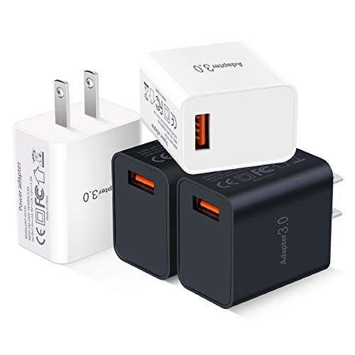 USB Wall Charger, Besgoods 4-Pack 18W Fast Charging Wall Charger Block Phone Charger Adapter USB Plug Compatible Wireless Charger, Samsung Galaxy S9 S8/ Note 8 9, iPhone, HTC