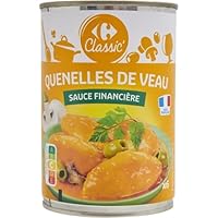 PRODUIT : Quenelles de veau sauce financière avec champignons et olives vertes, un plat cuisiné prêt à réchauffer. COMPOSITION : Quenelles de veau pré-cuites à 36%, contenant de la viande de veau d'origine France (4,8% sur le produit total). PRÉPARAT...