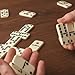 Premium Set of 28 Double Six Dominoes with Wood Case, Brown, 28 Piece (12-2408)