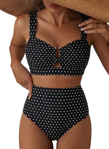 Herseas Women U Wire Cutout Bikini Sets Floral Print High Waisted Slimming 2 Piece Swim Suits...