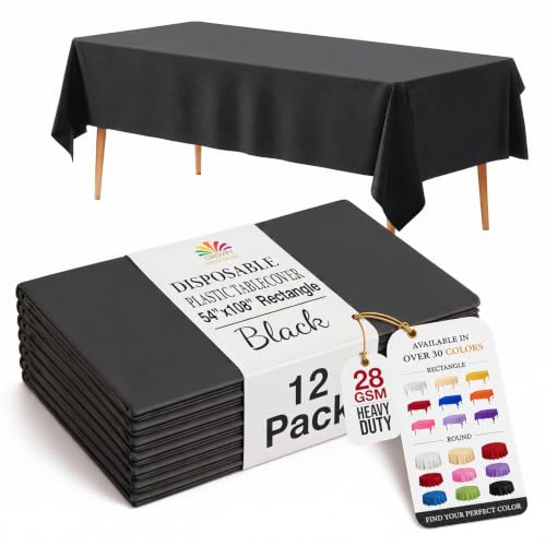 Premium* Black table cover 54 x 108 (Pack of 12)