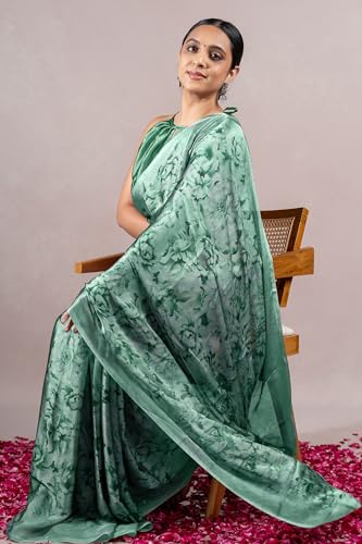Image of MIRCHI FASHION Saree for Woman Chiffon Floral Printed | Lightweight All-Day Comfortable Women's Sari with Unstitched Blouse Piece (Available in 30 Colors)