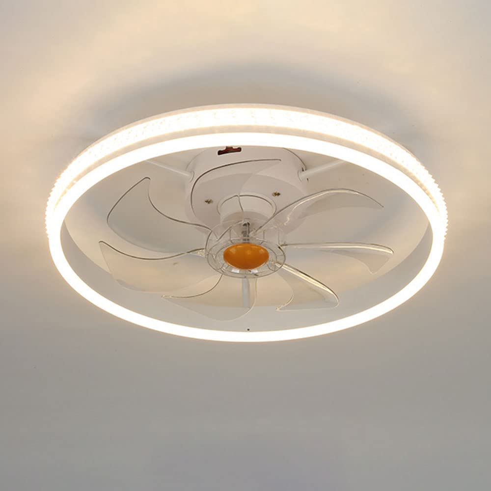 Ventilateur de plafond discret pour chambre avec éclairage LED variable et télécommande