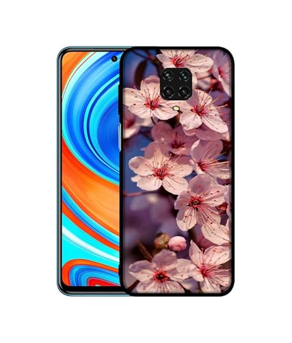 Image of Pink Flowers Pattern Design Premium 2D Printed Metal Back Case Cover for Mi Redmi Note 9 Pro /Note 9 Pro Max /Poco M2 Pro