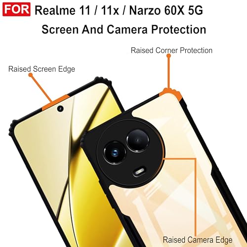 Image of Amazon Brand - Solimo Back Case Cover for Realme Narzo 60X 5G (Polycarbonate, Thermoplastic Polyurethane Matte Black)