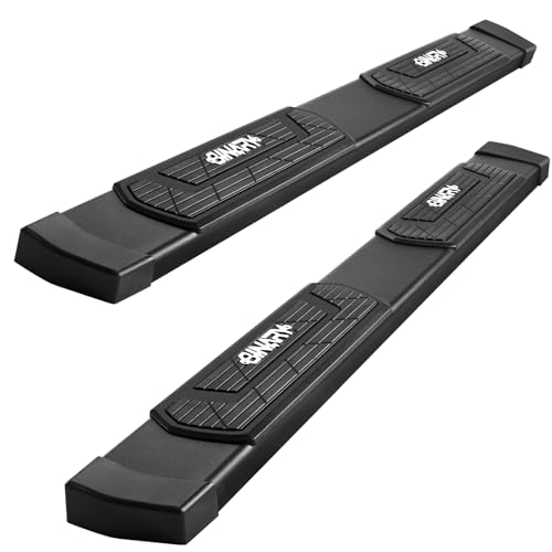 BINARY STAR 6 Inch Running Boards Compatible with 2019-2026 Ford Ranger Super Crew Cab with 4 Full-Size Doors. Side Steps Nerf Bars Black Carbon Steel Step Bars with Non-Slip Plastic Pads.