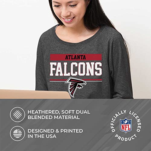 Team-Fan-Apparel-NFL-Womens-Charcoal-Crew-Neck-Football-Apparel-Light-Weight-Slouchy-Raglan-Sleeve-Crewneck-Pullover-Atlanta-Falcons-Black-Womens-Medium