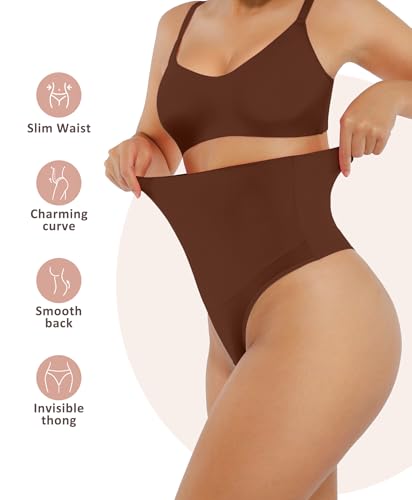 Image of FeelinGirl Thong Shapewear Tummy Control Mid Waisted Seamless Shapewear for Women Moderate Compression
