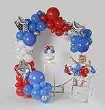 Red White and Blue Balloon Garland Kit & Cake Topper! 156 Balloons for a Full Red White & Blue...